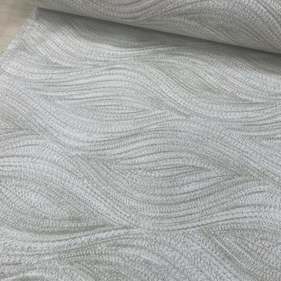 Dalga Desen Yeşil Poplin Kumaş