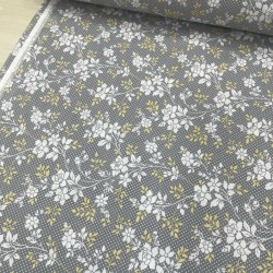 Faal Kır Çiçeği Mürdüm Poplin Kumaş