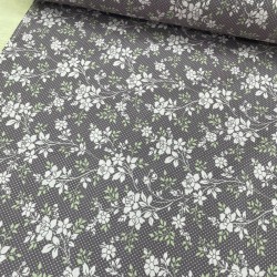 Faal Kır Çiçeği Mürdüm Poplin Kumaş