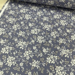 Faal Kır Çiçeği İndigo Poplin Kumaş