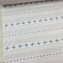 Somun Çizgili Çiçek Desenli Poplin Kumaş