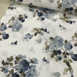 Wella Home İndigo Çiçekler  Poplin Kumaş