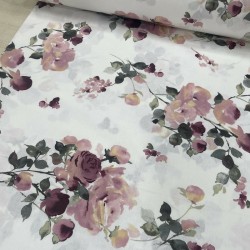 Wella Home Koyu Pudra Çiçekler Poplin Kumaş