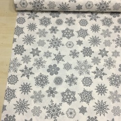 Beyaza Gri Kartanesi Poplin Kumaş