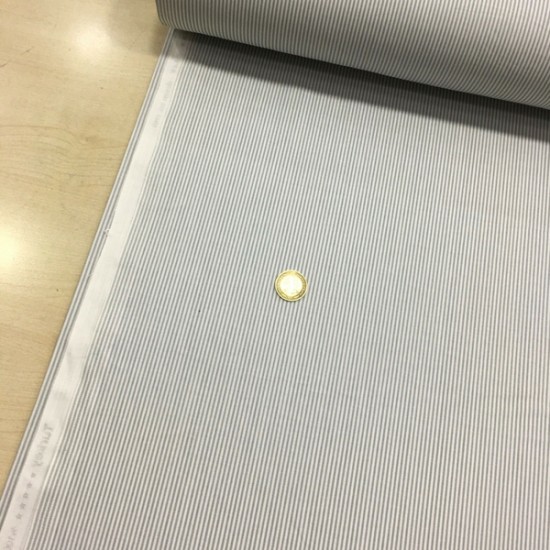 İnce Çizgi Gri Poplin Kumaş