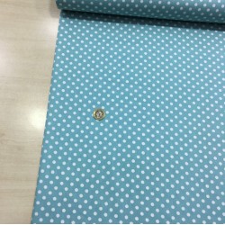 Puantiyeli Mint Yeşil Poplin Kumaş