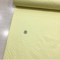 Puantiyeli Sarı Poplin Kumaş