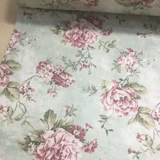 Tekins Büyük Mor Güller Pazen Kumaş