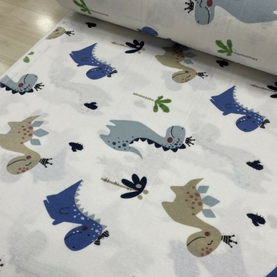 İndigo Bej Dino Pazen Kumaş