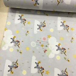 Gri Unicorn Pazen Kumaş