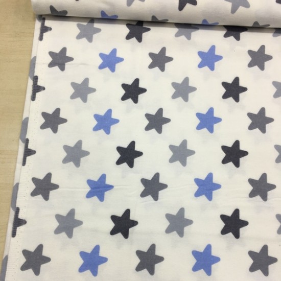 Mavi Gri Yıldız Pazen Kumaş
