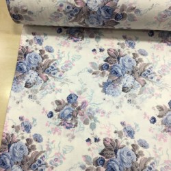 Mavi Gül Pazen Kumaş