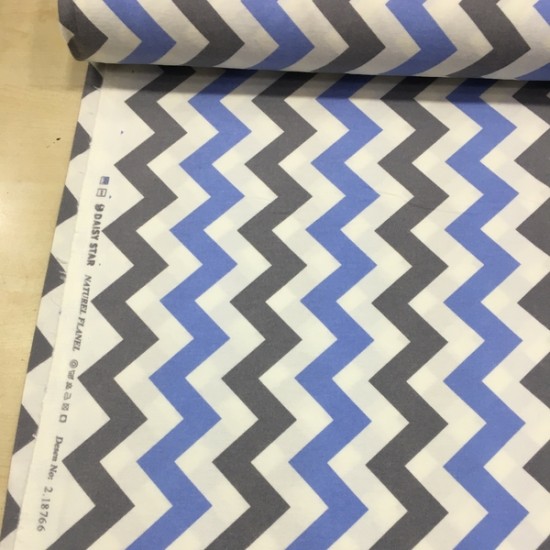 Mavi Zigzag Pazen Kumaş