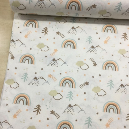 Pastel Gökkuşağı Pazen Kumaş