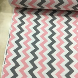 Pembe Zigzag Pazen Kumaş