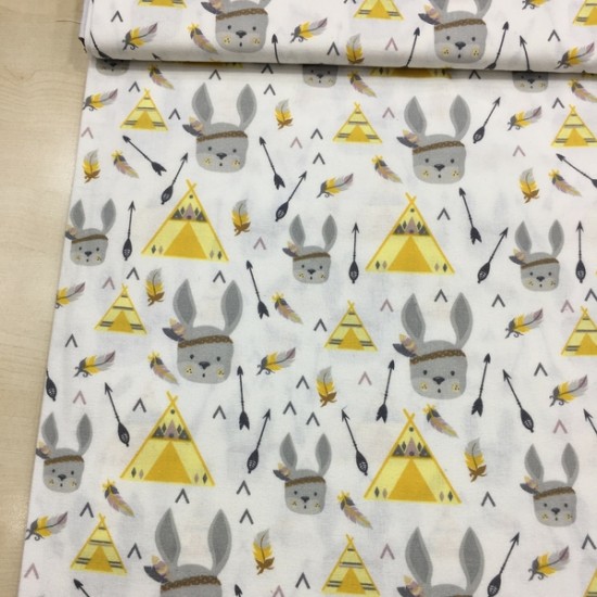 Sarı Tavşanlı Kabile Pazen Kumaş