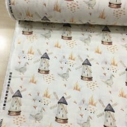 Bej Değirmen Müslin Kumaş