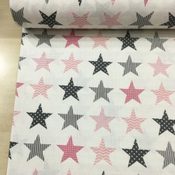 Büyük Pembe Yıldız Müslin Kumaş