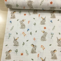Doğadaki Tavşan Müslin Kumaş