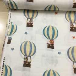 Mavi Balonlar Müslin Kumaş