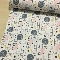 Merdivenli Kedi Müslin Kumaş