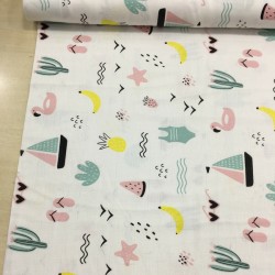 Pembe Kayık Müslin Kumaş