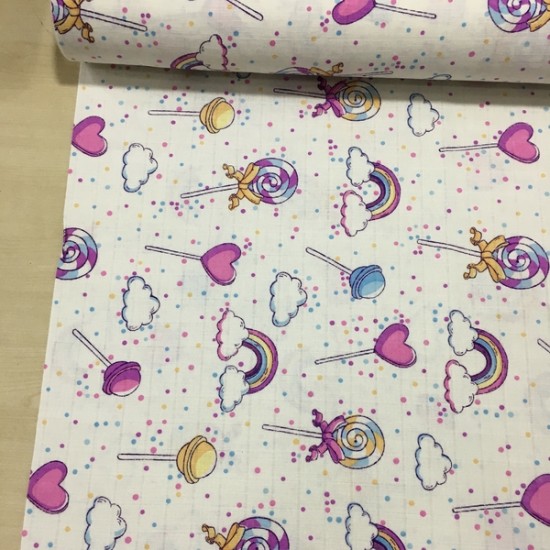 Pembe Lolipop Müslin Kumaş