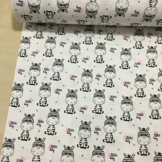 Sevimli Zebra Müslin Kumaş