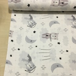 Uykulu Ay Müslin Kumaş