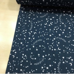 Yıldızlar Lacivert Müslin Kumaş