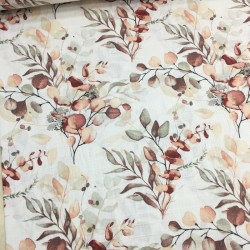 Botanik Somon Müslin Kumaş